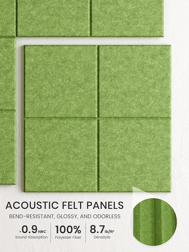 Bumusty Large Felt Bulletin Board, 30 Push Pins, 40 Adhesive Tabs, Kelly Green