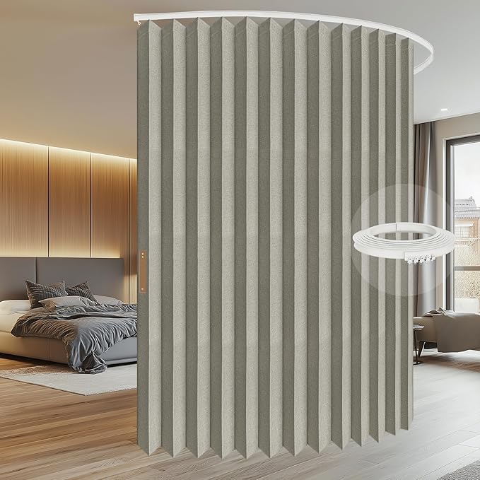 Room Divider Curtain Sets with Flexible Ceiling Track, Privacy Soundproof