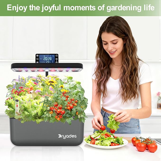 Hydroponics Growing System Kit with Seeds: 12 Pods Indoor Herb Garden Kit with LED Grow Light Plant Germination Kit Aeroponic Healthy Fresh Herbs Vegetables Hydroponic Planter for Home Kitchen Office
