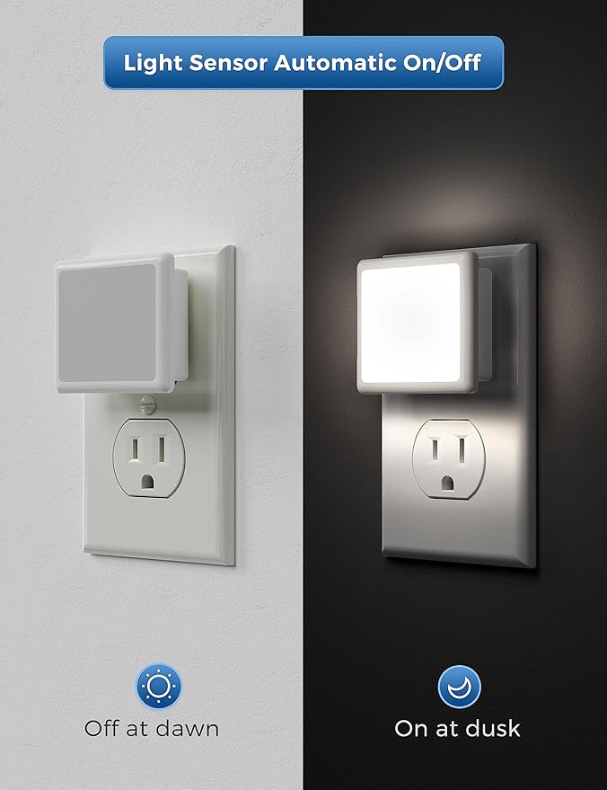 L LOHAS LED Night Lights Plug into Wall 2-Pack, 0.3W Plug in Night Light