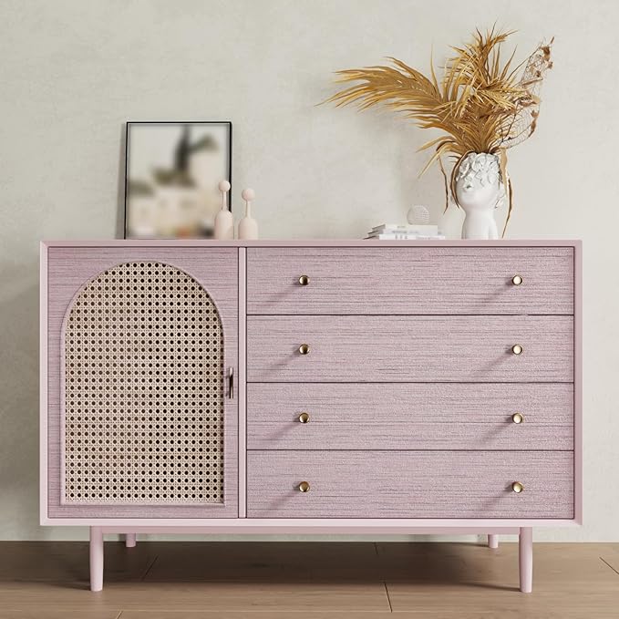 CRE8TIVE Pale Pink Grasscloth Peel and Stick Wallpaper