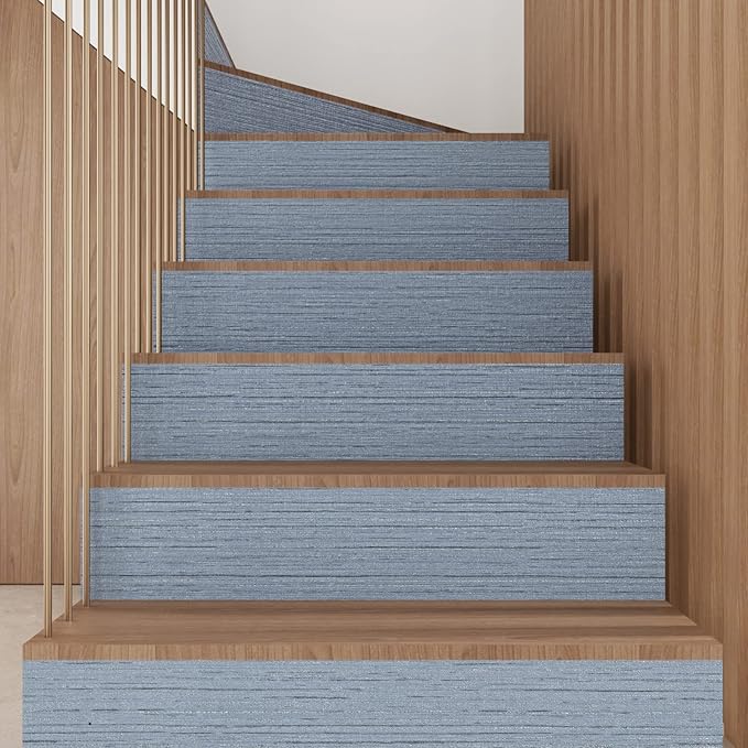 CRE8TIVE Large Size 24"x354" Light Blue Grasscloth Peel and Stick Wallpaper