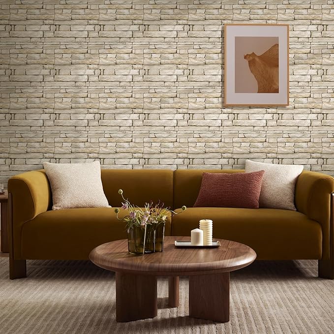 COMSTICKC 3D Peel and Stick Faux Stone Wall Sticker, Ultra-Light Thin PVC Rock