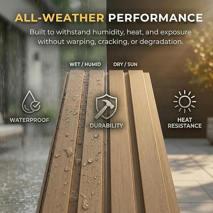 From Plain to Beautiful in Hours WPC Exterior Wall Slat Panels Waterproof