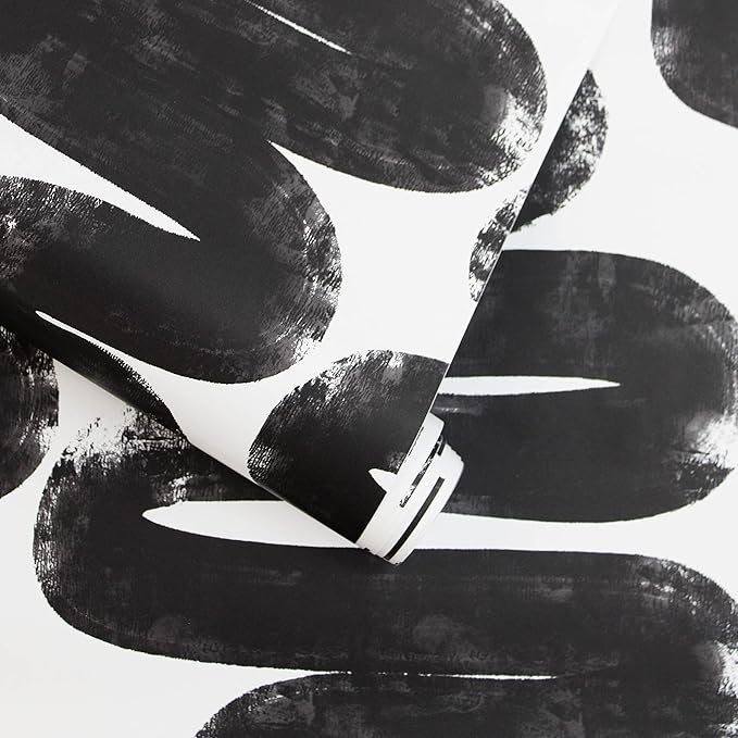 Tempaper x Bobby Berk White & Black Wiggle Room Removable Peel and Stick