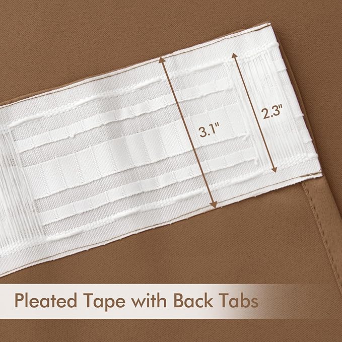 MIULEE Back Tab Blackout Curtains 84 Inch Length 2 Panels Set