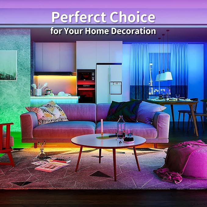 Tenmiro 65.6ft Led Strip Lights Smart Led Light Strips Music Sync Color