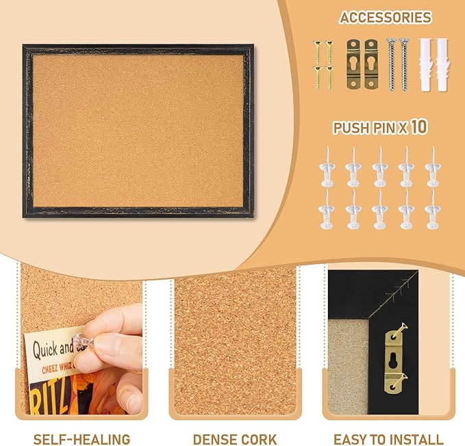 DOLLAR BOSS Cork Board for Office 36 X 24 Inches Cork Boards for Walls Bulletin