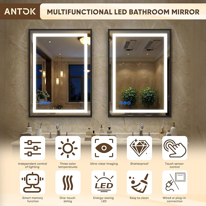 Antok 24X32 LED Bathroom Mirror