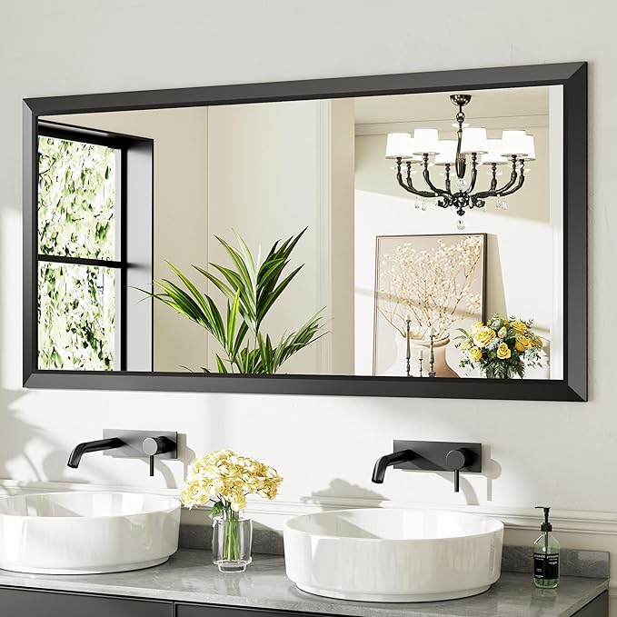 Briivue 60x30 Inch Black Bathroom Mirror