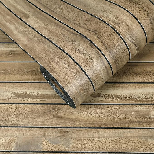 VEELIKE Weathered Wood Slat Wall Panels Peel and Stick Reclaimed Wood Grain