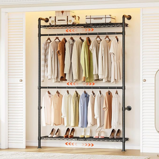 ONBRILL H1 Plus Expandable Wall Mounted Closet System, 2FT-3.3FT Closet