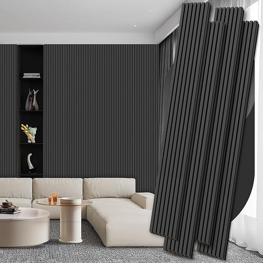4 Pack Wood Panels for Wall, 106.3" × 11" Wood Slat Acoustic Panels for Wall