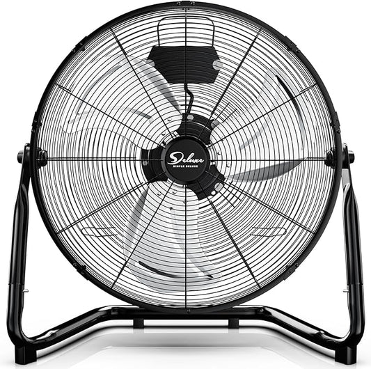 12 Inch 3-Speed High Velocity Heavy Duty Metal Industrial Floor Fans Oscillating Quiet for Home, Commercial, Residential, and Greenhouse Use, Outdoor/Indoor, Black