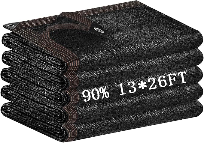 Shade Cloth for Garden 13x26FT,with Grommets,Shade Cloth 90%,Shade Tarps for Outdoors,Sombra para Patio,Carports, Farms, Orchards,PlantsãVegetable Gardens, Greenhouse insulation, Pastures, and Stables