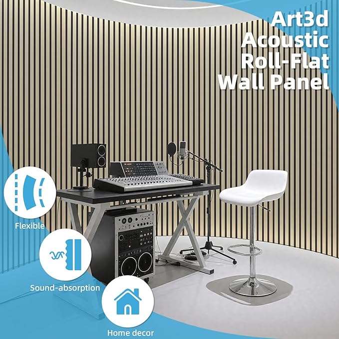 Art3d 2-Pack Acoustic Wood Slat Wall Panel