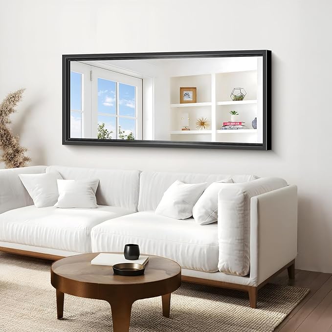Large Bathroom Mirror, 60 x 28 Inch Rectangular Wall Mirror 0.6" Thickened Deep