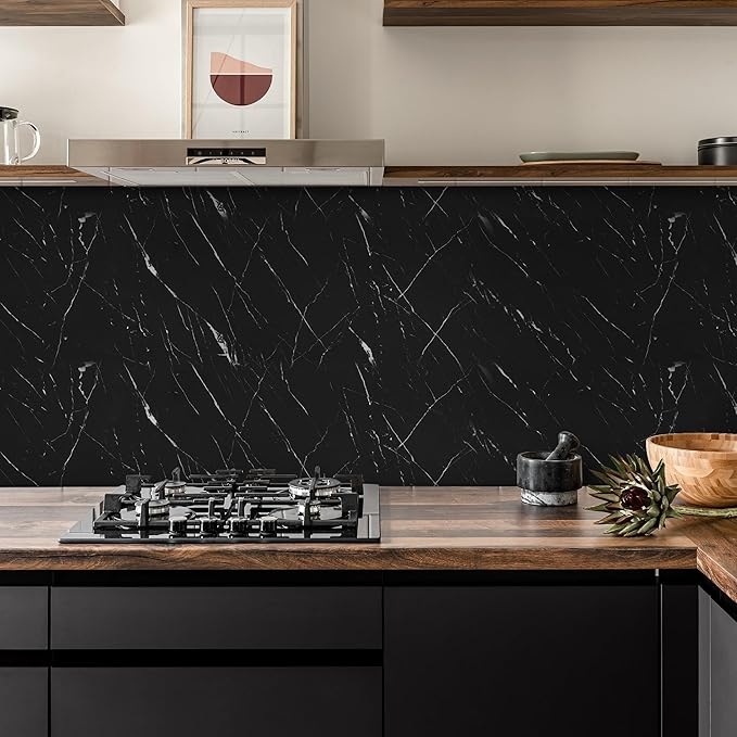Abyssaly Black Marble Contact Paper Peel and Stick Countertops Waterproof Stick