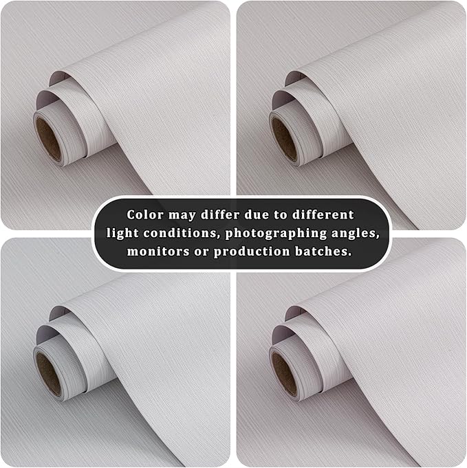 FUKU MON White Gray Grasscloth Fabric Wallpaper 23.6" X 393" Thick Classic