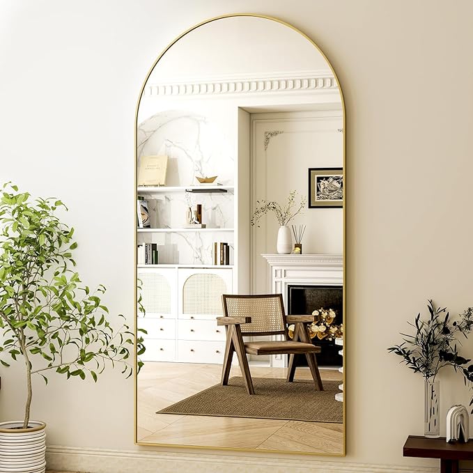 HARRITPURE 71"x30" Arched Full Length Mirror Free Standing Leaning Hanging