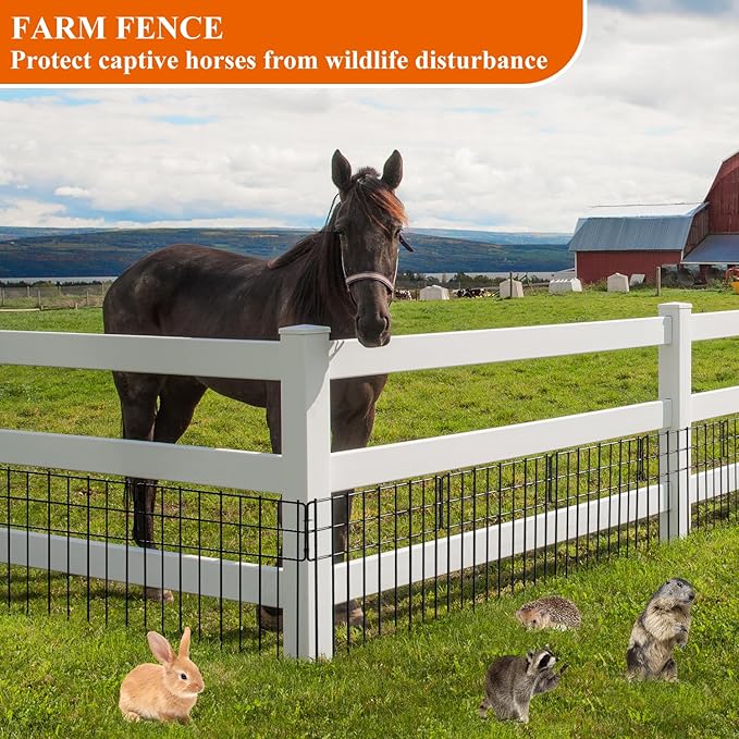 Garden Border Edging Fences, 12.32"*16.81" Decorative Fence Panel, Small Garden Fence Animal Barrier, No Dig Fences Barrier, Square 19 Pcs Black Metal Fencing, Dog Fencing Blocker for Yard, Flower Bed