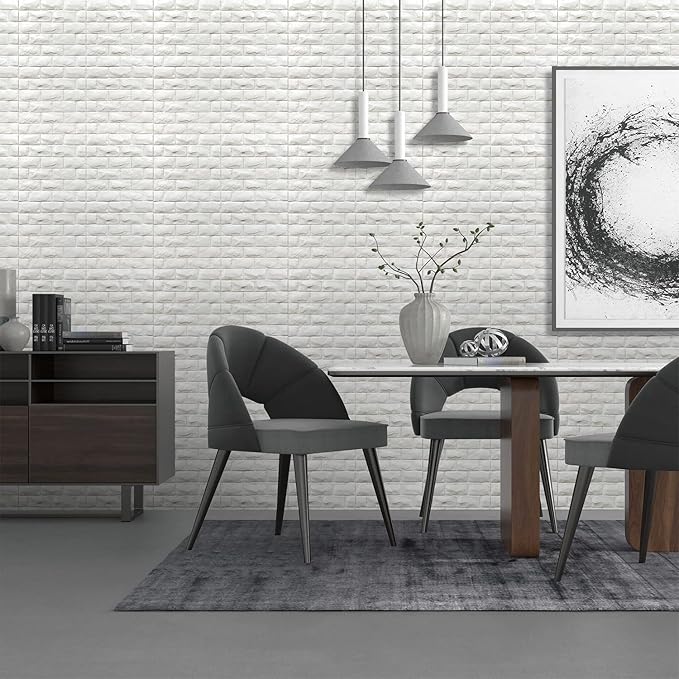 YU LI 3DH 3D Wall Panels Peel and Stick 20PCS White Foam Brick Wallpaper