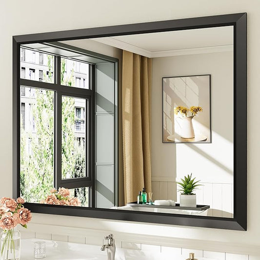 Briivue 48x36 Inch Black Bathroom Mirror