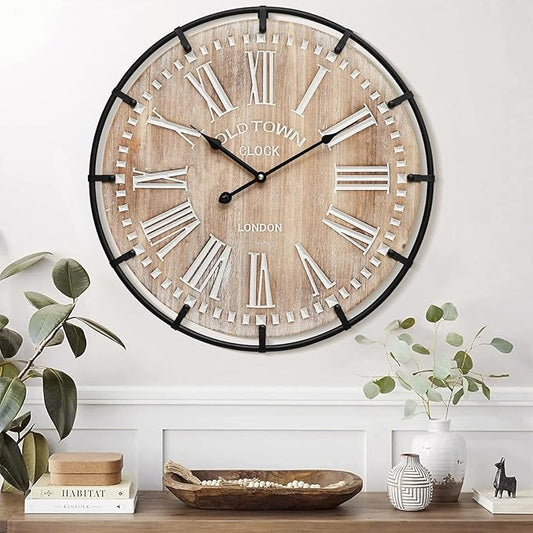 24 Inch Large Farmhouse Wall Clock