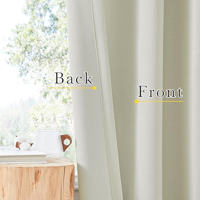 NICETOWN Room Darkening Bedroom Curtains 96 inches Long, Dual Rod Pockets &