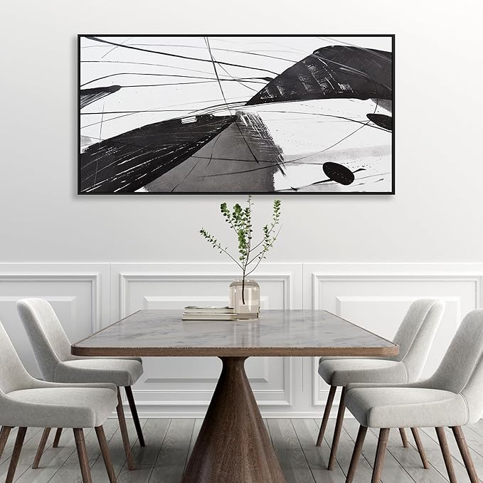 Abstract Canvas Art Home Wall Decor Black and White Abstract Wall Art Framed