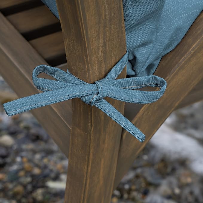 Arden 2-Pack Outdoor Patio Dining Chair Cushion, 20x44, Rain-Proof Seat Pad, Fade-Resistant Outdoor Cushion French Blue Texture