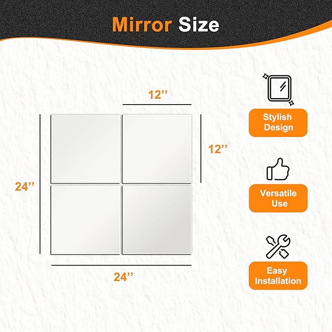 Delma Home Gym Mirrors, Square Large Wall Mirror