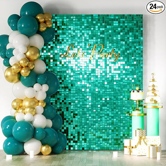 COKAOBE Emerald Green Shimmer Wall Backdrop, Photo Backdrops