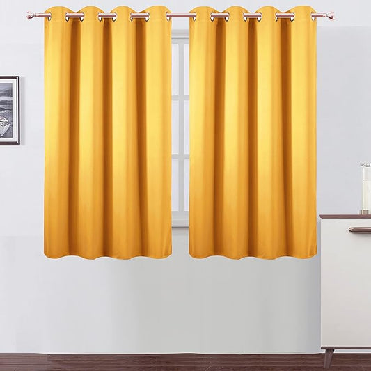 LEMOMO Yellow Thermal Blackout Curtains/52 x 54 Inch/Set of 2 Panels Room
