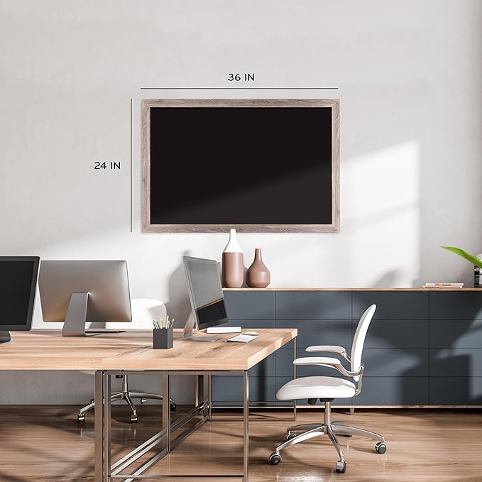 U Brands Magnetic Chalkboard, Rustic Wood Frame, Premium Matte Surface