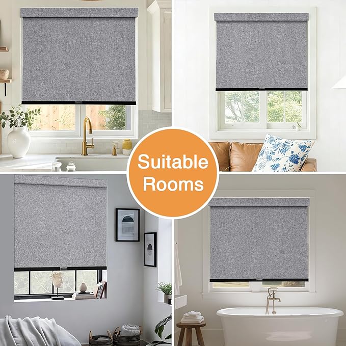 AOSKY No Drill Cordless Blackout Roller Shades