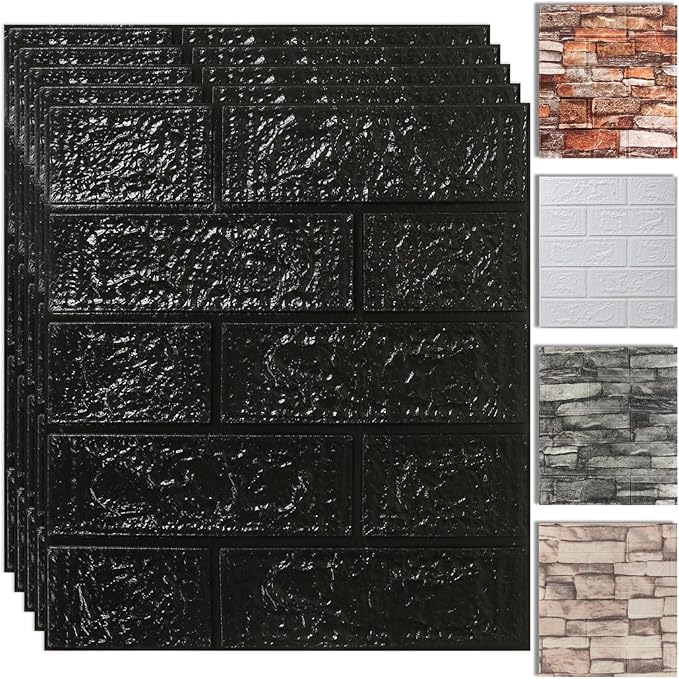 10PCS 3D Wall Panels Peel and Stick Foam, Self-Adhesive Decorative 3D Brick