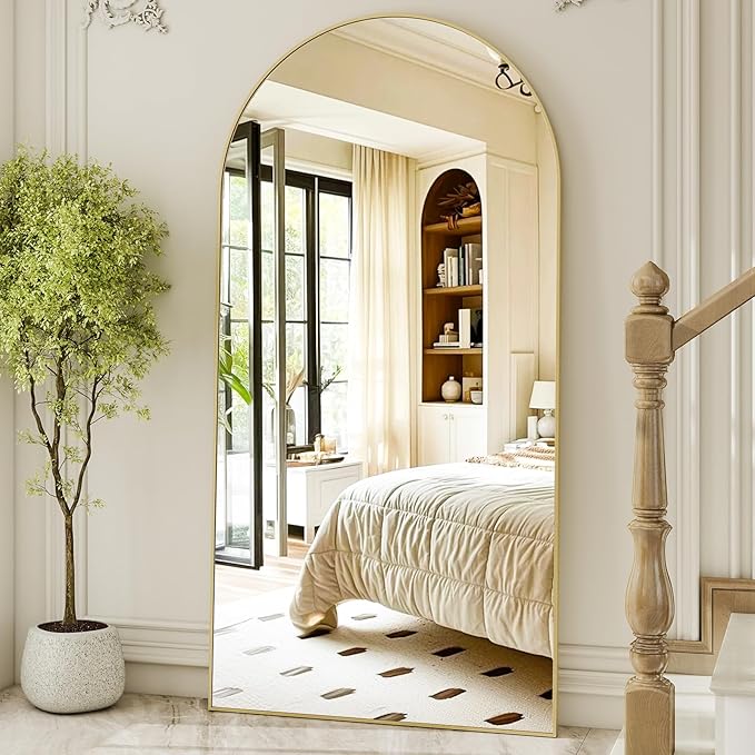 HARRITPURE 76"x34" Arched Full Length Mirror, Floor Mirrors
