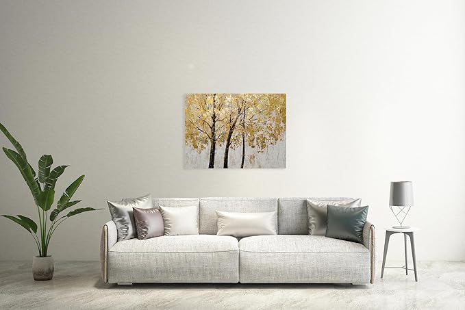 Yihui Arts Tree Painting with Gold Foil