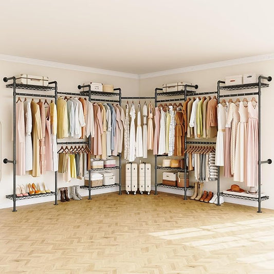 ONBRILL L7 Wall Mounted Industrial Pipe Clothing Rack – Heavy Duty Modular