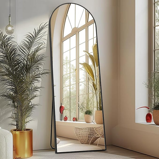 Sweetcrispy 59"x16" Arched Full Length Mirror, Leaning or Standing Full Body
