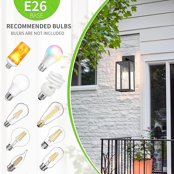 MAXvolador Outdoor Wall Sconce, Exterior Waterproof Wall Lantern Light Fixtures