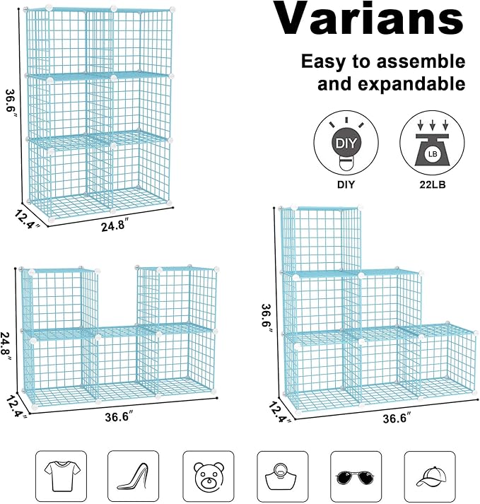 C&AHOME Wire Cube Storage, 6