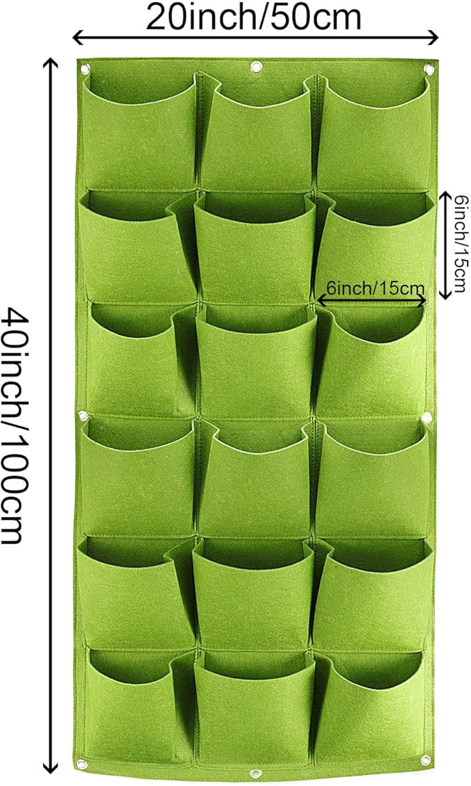 ZOENHOU 2 Pack Total 36 Roomy Pockets Green Vertical Garden Planter,