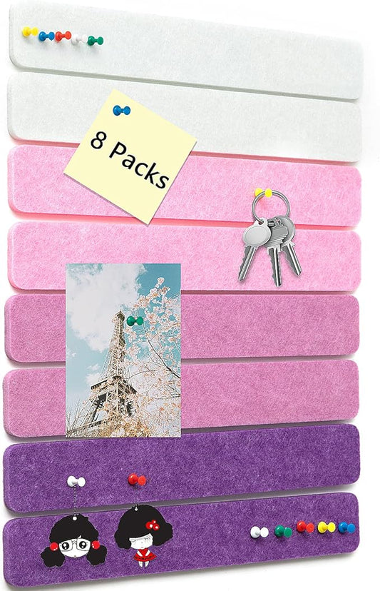 8 Packs Felt Pin Board Bar Strips Bulletin Board