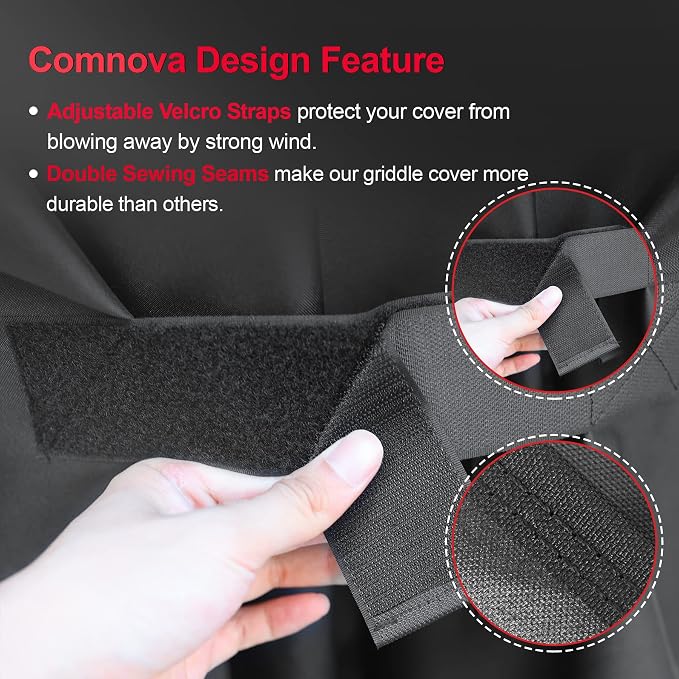 Comnova Grill Cover 55 Inch - 600D BBQ/Barbecue Gas Cover for Outdoor Grill Heavy Duty and Waterproof, Weber, Char-Broil, Nexgrill, Monument, Dyna-glo, Brinkmann and More