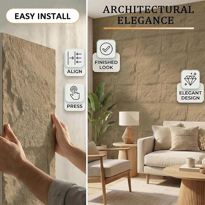 3D Faux Stone Wall Panels, 1.18" wall Panels
