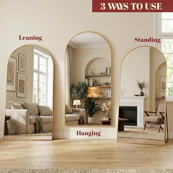 Suidia 86"x46" Arched Full Length Mirror