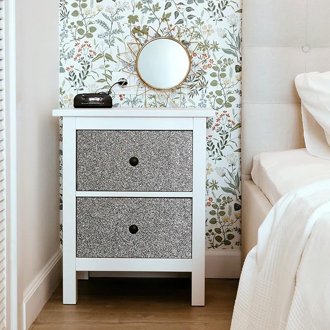 CRE8TIVE Charcoal Holographic Glitter Wallpaper Border Peel and Stick Wall