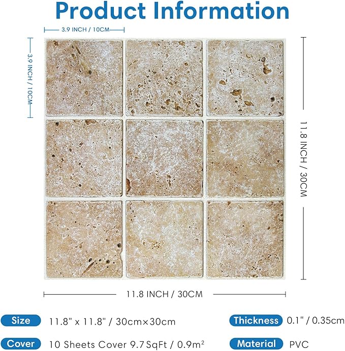 COMSTICKC Peel and Stick Faux Stone Wall Sticker Wall Panels, Not Real Stone